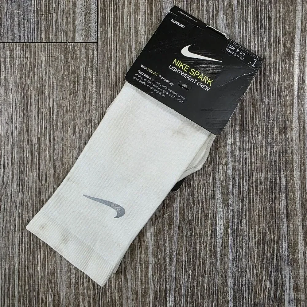Nike Spark Lightweight Crew Running Sock Dri-Fit Women's Large 9.5-11 SK0050-100